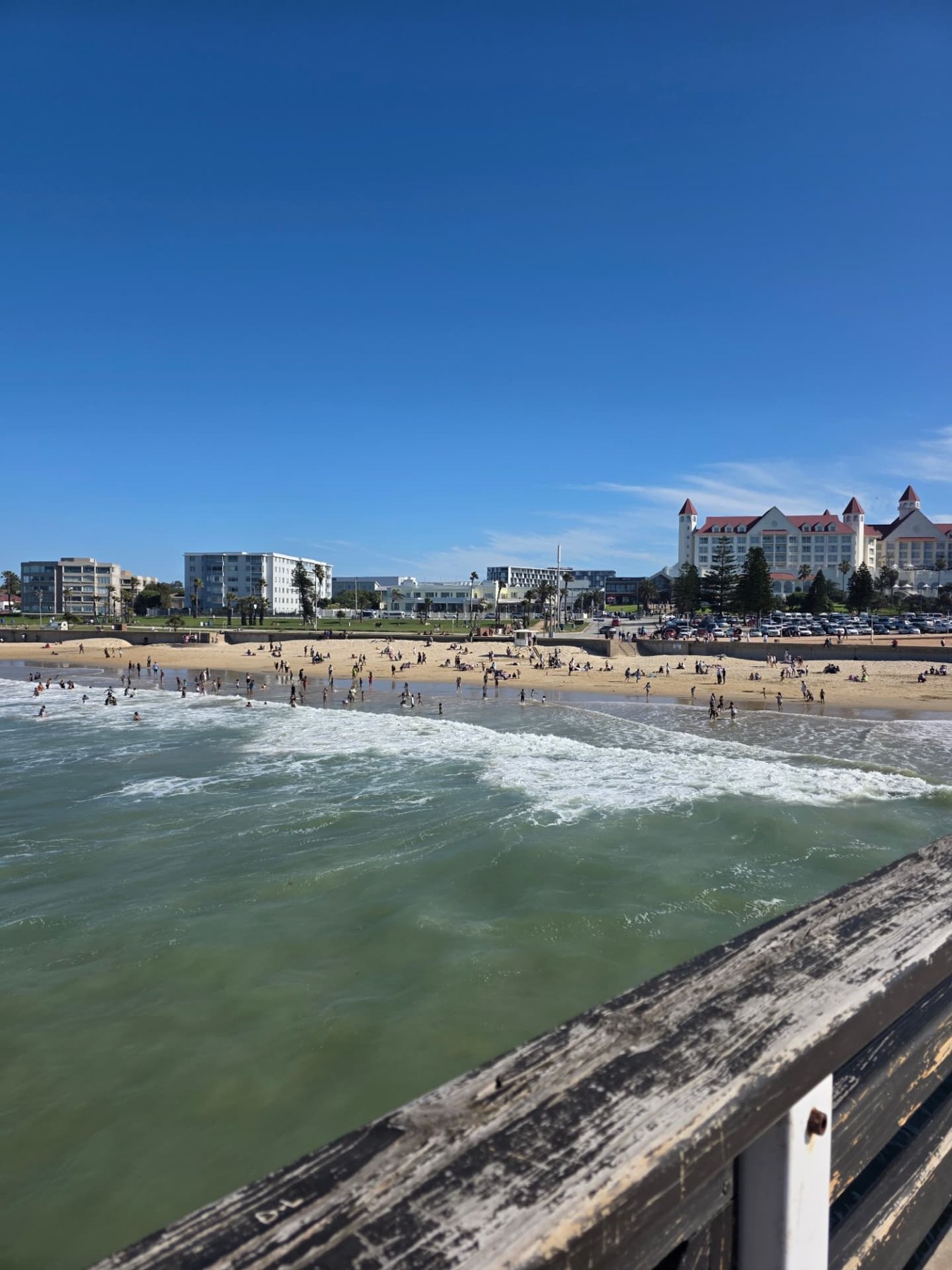 Blue skies along the waterfront